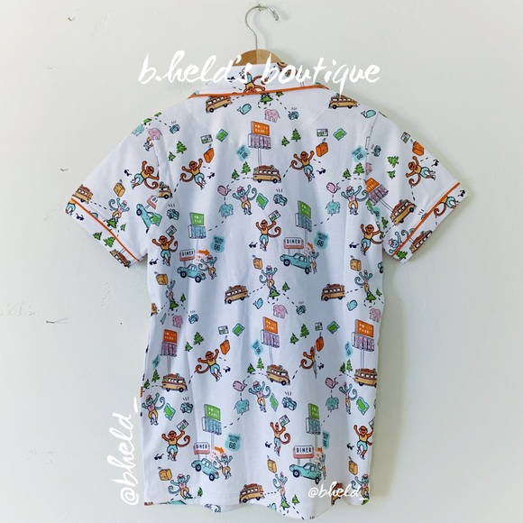 Roller Rabbit On The Road Polo Pajamas in White Size Small (S) Brand New NWT - Picture 8 of 16